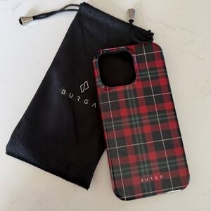 Burga “Sweater Weather” Christmas plaid iPhone 15 pro Max case